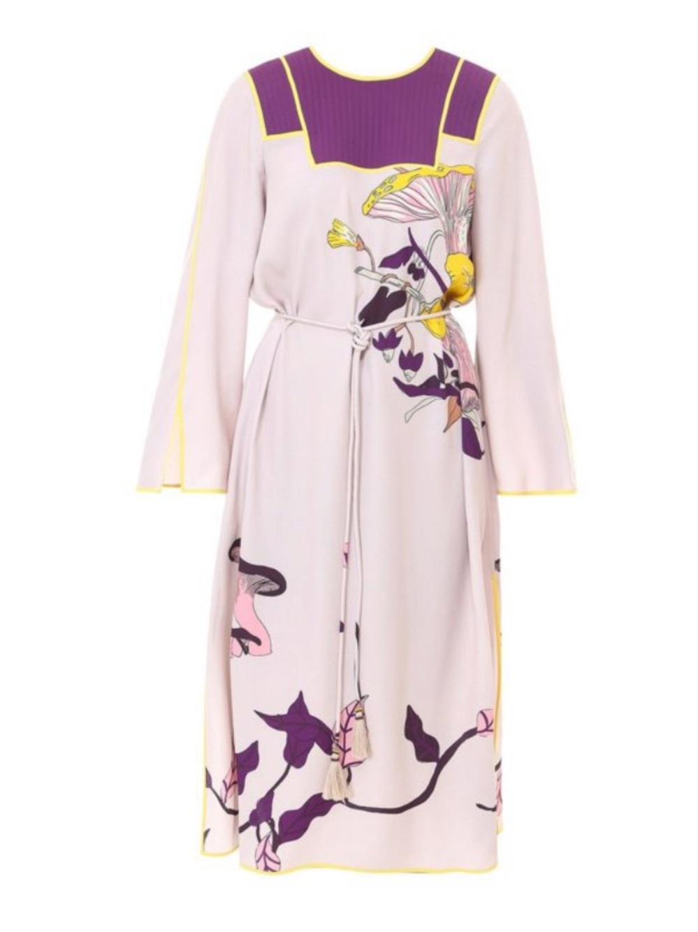 TORY BURCH MUSHROOM PARTY TRAPUNTO MIDI DRESS SIZE 6 
Exc condition